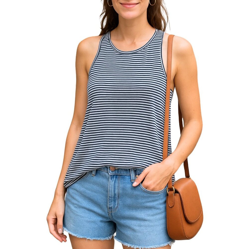 Heart & Hips Racerback Striped Tank Top | Size: Medium